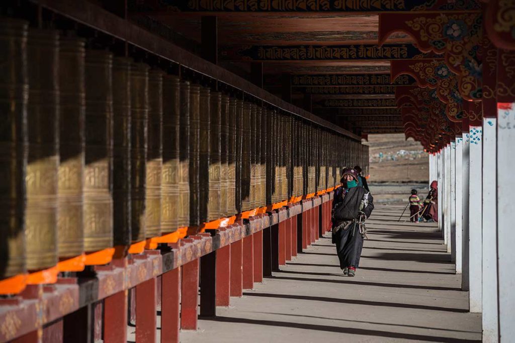 prayers circling prayer wheel